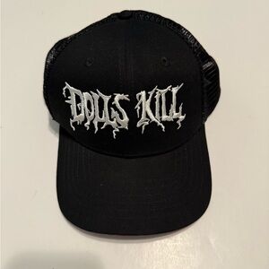 EUC Dolls Kill Black/White Adjustable Baseball Cap